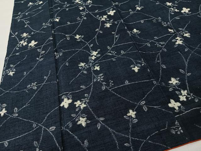 平和屋着物■上質な紬 枝花文 正絹 逸品 CABK0107ua
