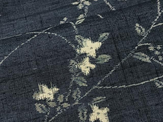平和屋着物■上質な紬 枝花文 正絹 逸品 CABK0107ua