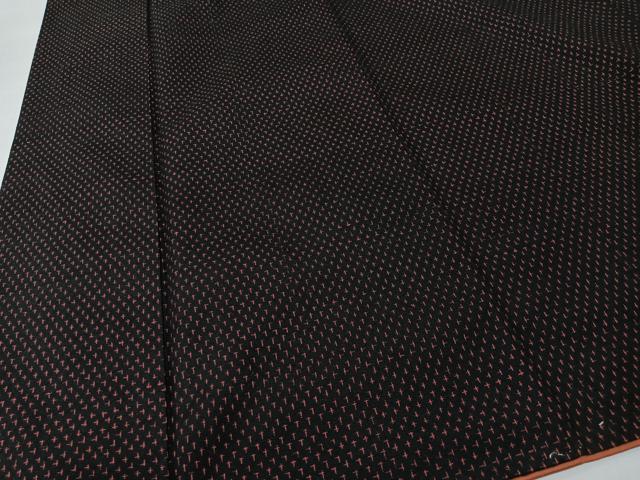 平和屋着物■上質な紬 霞文 黒地 正絹 逸品 CABK0112ua