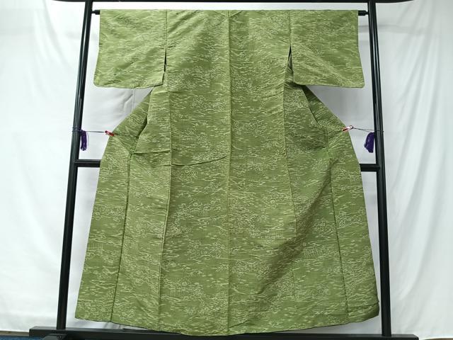 平和屋着物■上質な紬 風景文 正絹 逸品 CABK0113ua