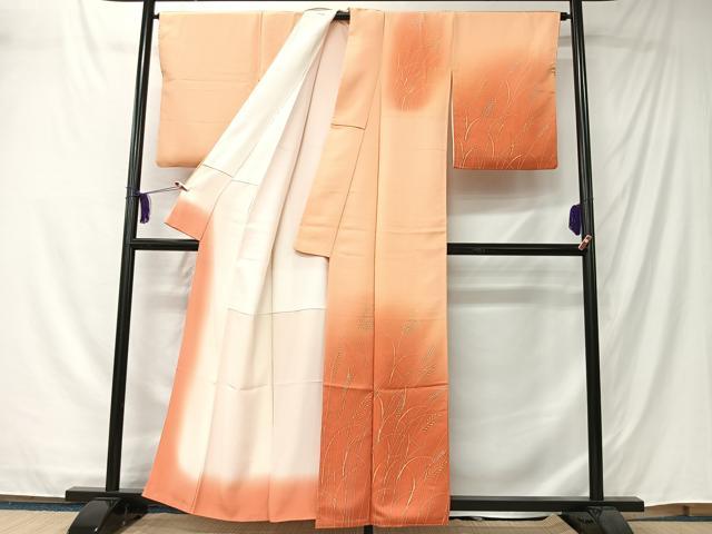 平和屋着物■訪問着 ろうけつ染 草木文 暈し染め 正絹 逸品 CABK0129ua