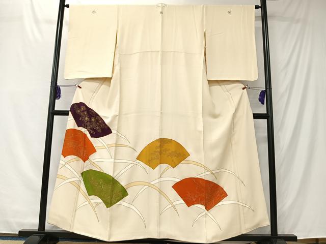 平和屋着物■豪華色留袖 駒刺繍 地紙風景文 金彩 正絹 逸品 CABK0167ua
