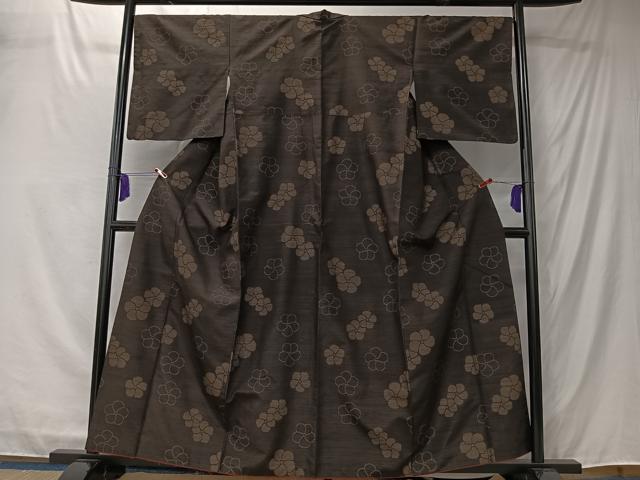 平和屋着物■上質な紬 舞花文 正絹 逸品 CABK0170ua
