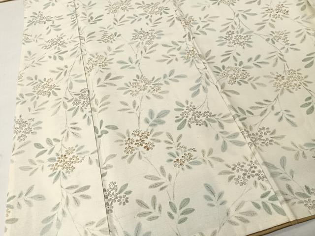 平和屋着物■上質な紬 枝花文 正絹 逸品 CABK0174ua
