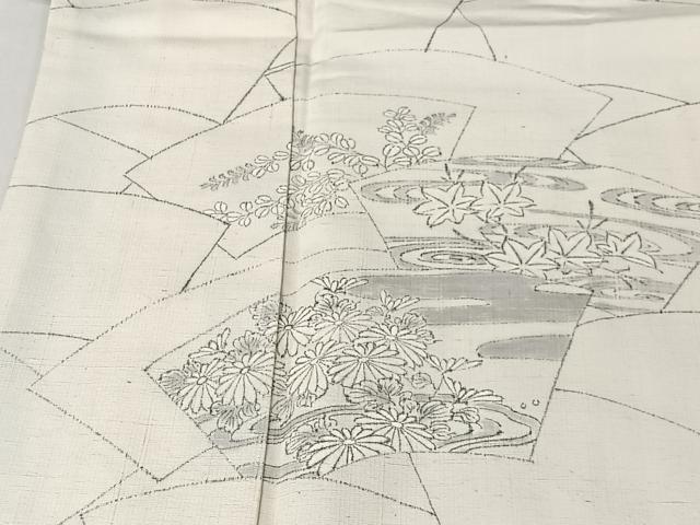 平和屋着物■訪問着 紬地 地紙草花文 正絹 逸品 CABK0179ua