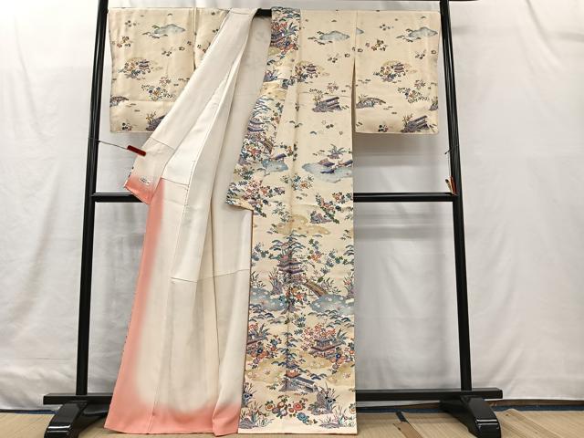 平和屋着物■訪問着 風景草花文 やまと誂製 正絹 逸品 CABK0182ua