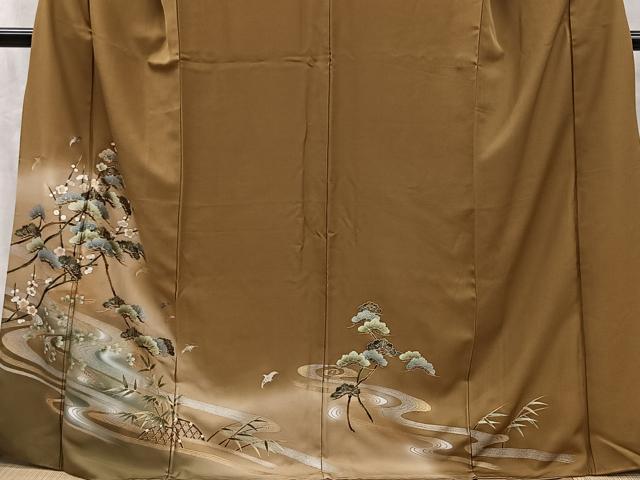 平和屋着物■訪問着 松竹梅 暈し染め 金銀彩 正絹 逸品 CABK0183ua