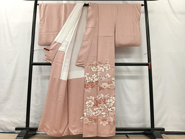 平和屋着物■豪華色留袖 刺繍 草花文 金糸 正絹 逸品 CABK0184ua