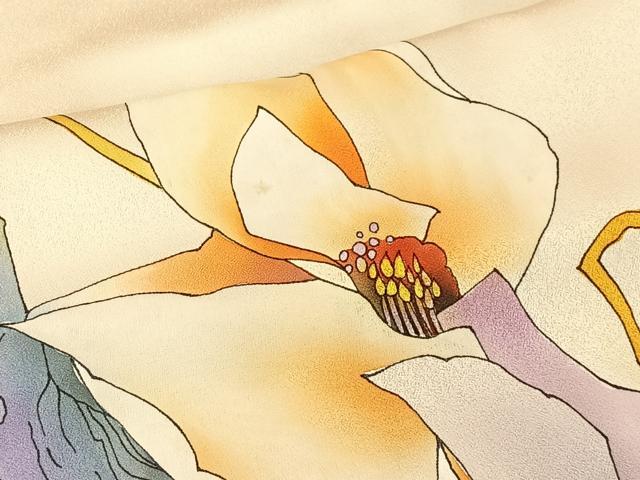平和屋着物■訪問着 草花文 暈し染め 正絹 逸品 CABK0211ua