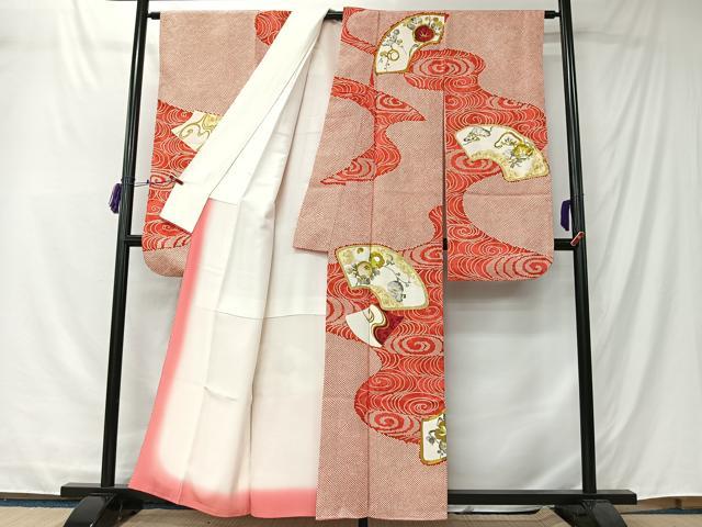 平和屋着物■豪華振袖 地紙花文 金彩 正絹 逸品 CABK0212ua