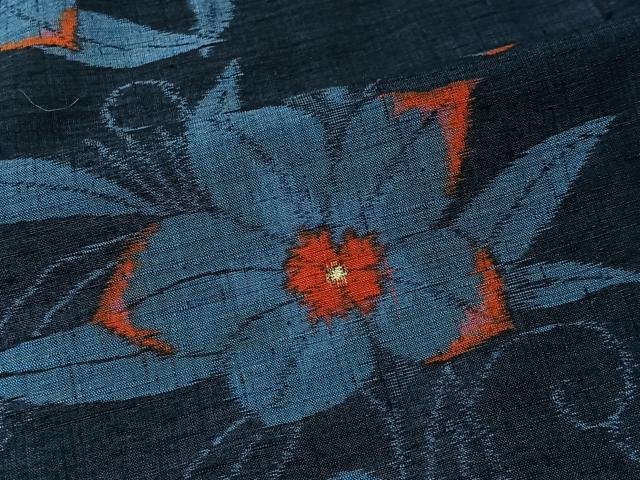 平和屋着物■上質な紬 草花文 正絹 逸品 CABK0235ua