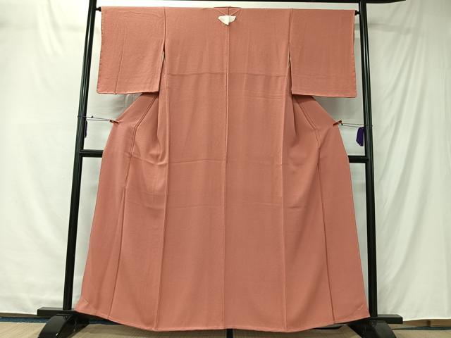 平和屋着物■上質な色無地 薄紅色 鬼しぼ縮緬 正絹 逸品 未使用 CABK0239ua