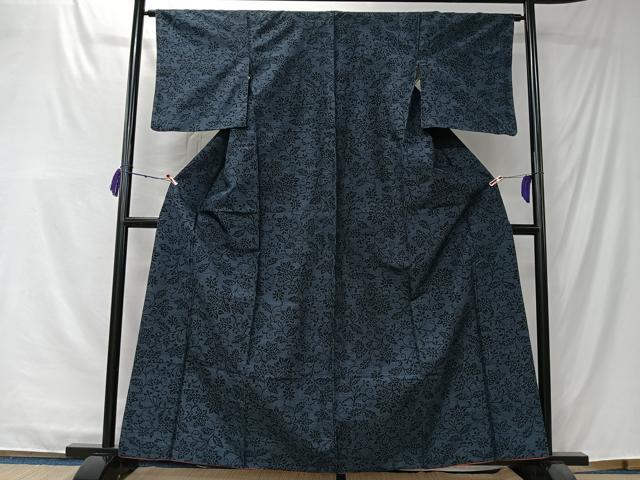 平和屋着物■上質な紬 花唐草文 正絹 逸品 CABK0255ua