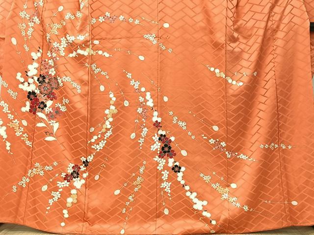 平和屋着物■豪華振袖 刺繍 草花文 金糸 正絹 逸品 CABK0264ua