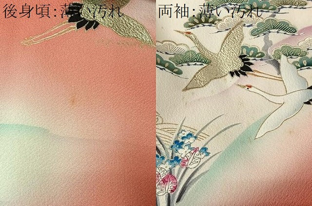 平和屋着物■豪華振袖 扇面御所車花文 暈し染め 金彩 正絹 逸品 CABK0265ua