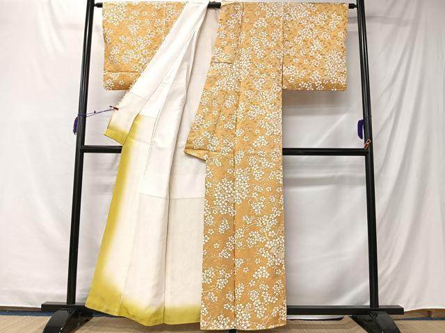 平和屋着物■上質な小紋 枝花文 正絹 逸品 CABK0288ua