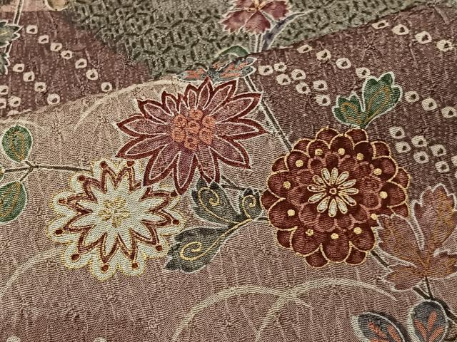 平和屋着物■上質な小紋 草花文 金彩 正絹 逸品 CABK0293ua