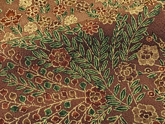 平和屋着物■上質な小紋 草花文 暈し染め 鬼しぼ縮緬 正絹 逸品 未使用 CABK0295ua