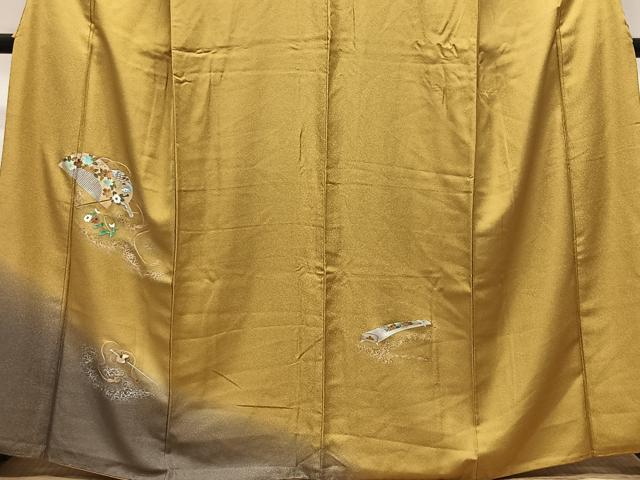 平和屋着物■訪問着 簪 櫛 暈し染め 金銀彩 正絹 逸品 CABK0300ua