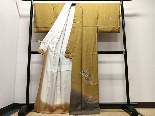 平和屋着物■訪問着 簪 櫛 暈し染め 金銀彩 正絹 逸品 CABK0300ua