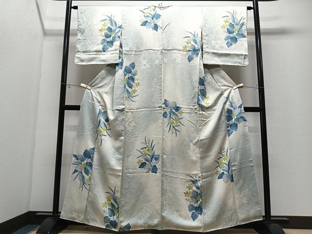 平和屋着物■上質な小紋 草花文 暈し染め 正絹 逸品 CABK0307ua