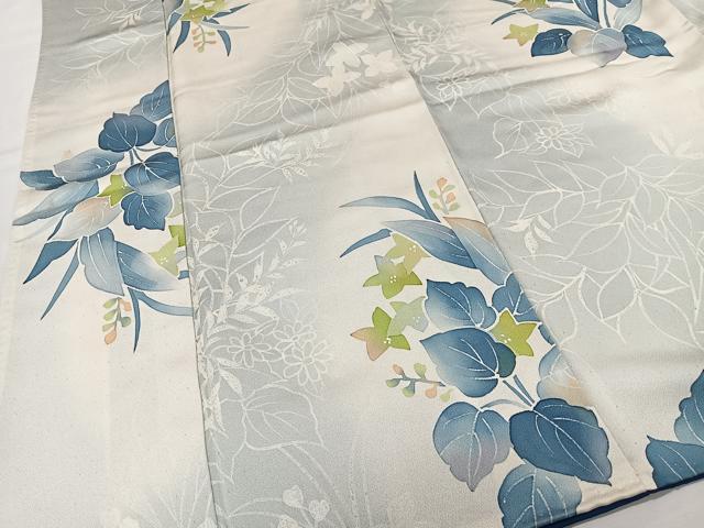 平和屋着物■上質な小紋 草花文 暈し染め 正絹 逸品 CABK0307ua