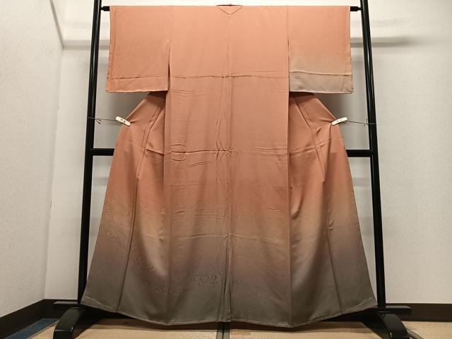 平和屋着物■訪問着 流水地紋 暈し染め 正絹 逸品 CABK0308ua