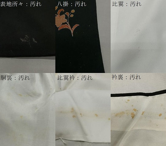 平和屋着物■豪華黒留袖 地紙花鳥文 金彩 正絹 逸品 CABK0310ua