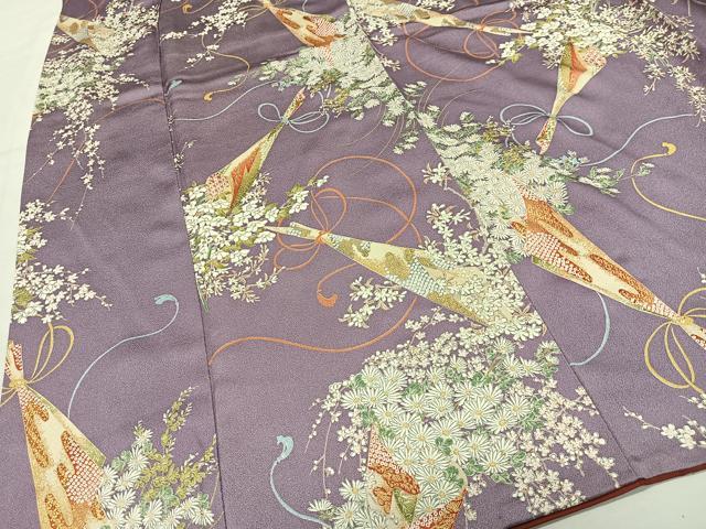 平和屋着物■上質な小紋 草花文 金彩 正絹 逸品 CABK0314ua