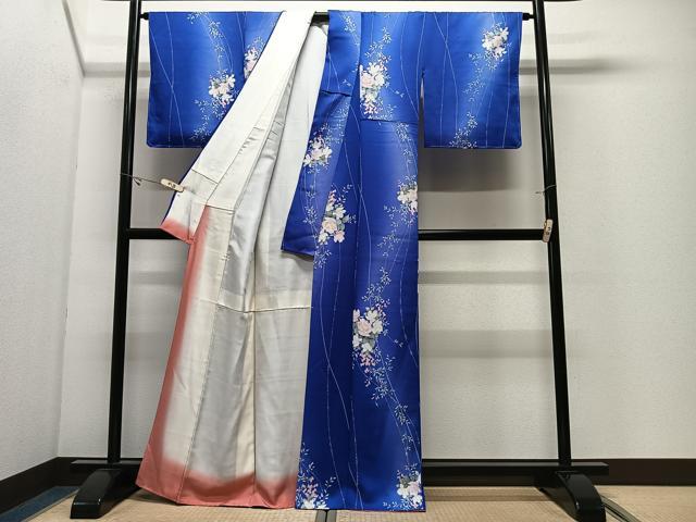 平和屋着物■上質な小紋 草花文 暈し染め 正絹 逸品 CABK0322ua