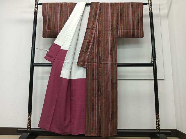 平和屋着物■上質な紬 間道 正絹 逸品 CABK0328ua