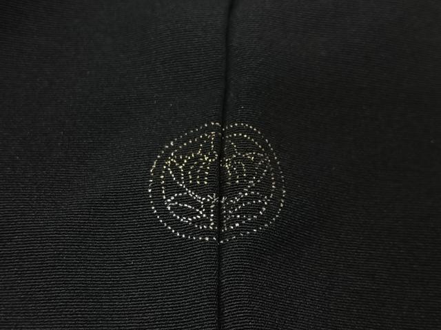平和屋着物#羽織 寿光織 流水草花文 黒地 銀糸 正絹 逸品 CABK0342ua