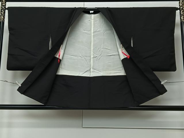 平和屋着物#羽織 寿光織 枝花文 黒地 金銀糸 正絹 逸品 CABK0343ua