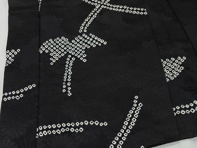 平和屋着物#羽織 総絞り 抽象文様 黒地 正絹 逸品 CABK0349ua