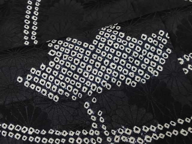 平和屋着物#羽織 総絞り 抽象文様 黒地 正絹 逸品 CABK0349ua