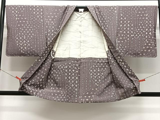平和屋着物#羽織 ろうけつ染め 幾何学花文 正絹 逸品 未使用 CABK0387ua