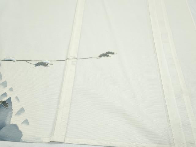 平和屋着物*夏物 男性 訪問着 絽 渡橋風景文 洗える着物 CABK0408th