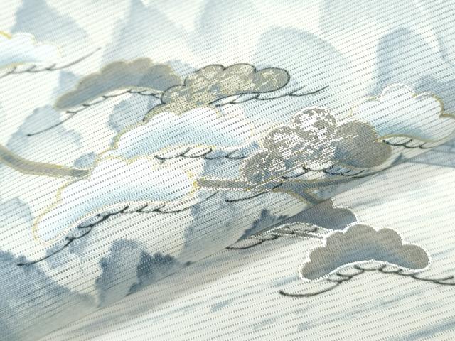 平和屋着物*夏物 男性 訪問着 絽 渡橋風景文 洗える着物 CABK0408th