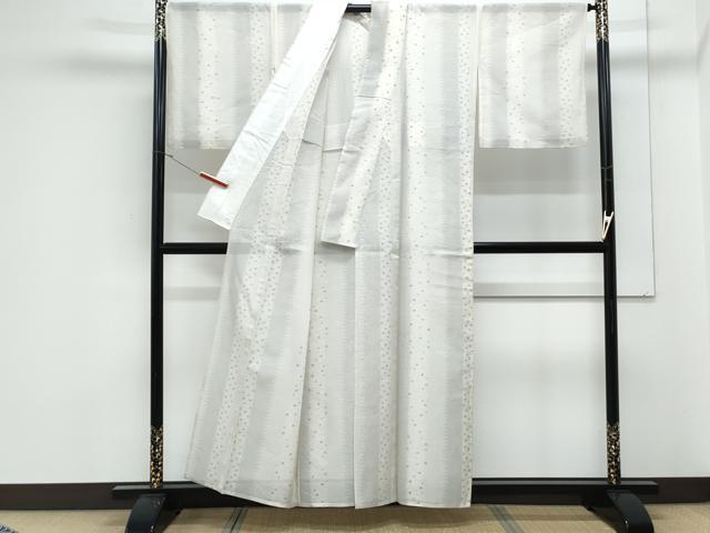 平和屋着物*夏物 本場大島紬 夏大島 白大島 あられ間道 正絹 逸品 CABK0413th