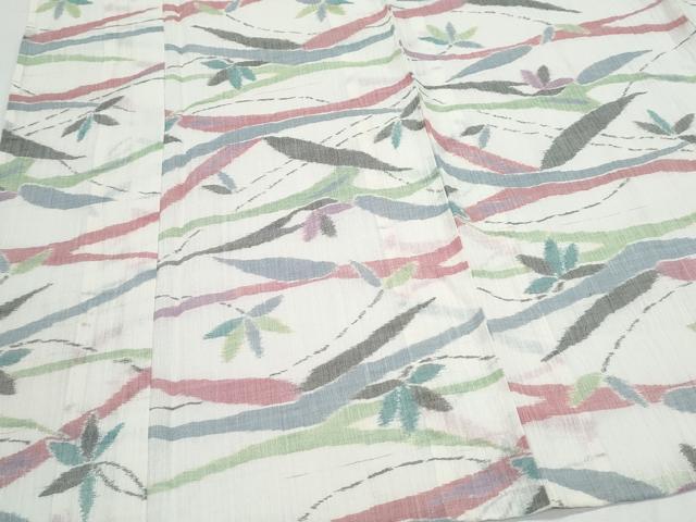 平和屋着物*夏物 本場小千谷ちぢみ 草花文 麻 逸品 CABK0426th
