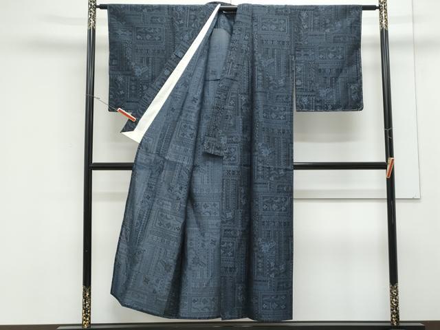 平和屋着物*夏物 お召 風通紗 吉祥花文 正絹 逸品 CABK0437th