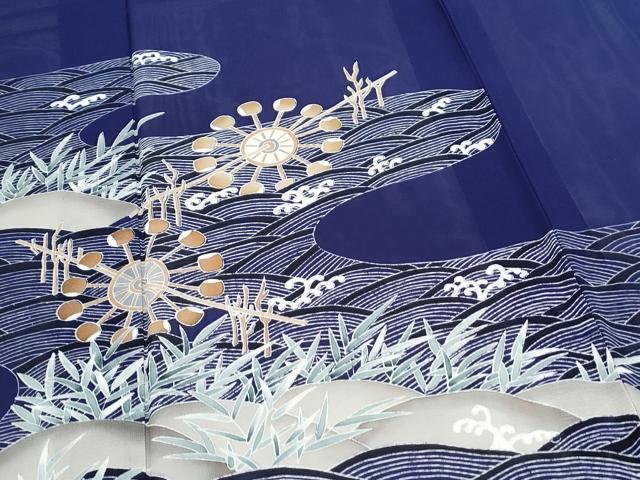 平和屋着物*夏物 訪問着 絽 流水草花文 正絹 逸品 CABK0440th