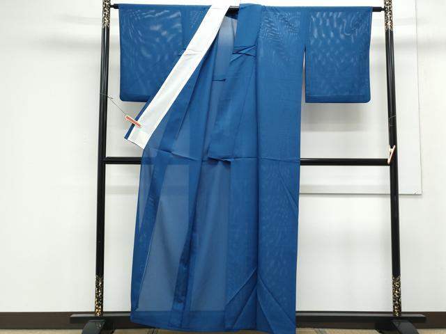 平和屋着物*夏物 色無地 絽 紺瑠璃色 洗える着物 CABK0442th