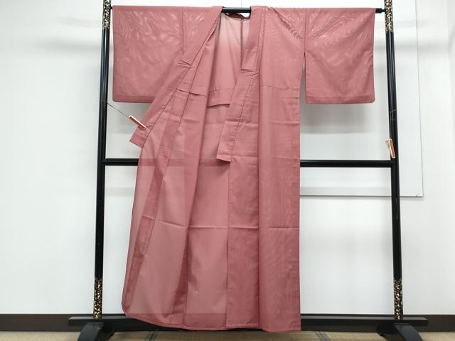 平和屋着物*夏物 色無地 絽 浅緋色 洗える着物 CABK0445th