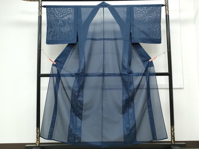 平和屋着物*夏物 色無地 絽 留紺色 正絹 逸品 未使用 CABK0449th