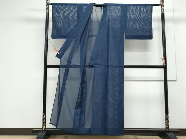 平和屋着物*夏物 色無地 絽 留紺色 正絹 逸品 未使用 CABK0449th