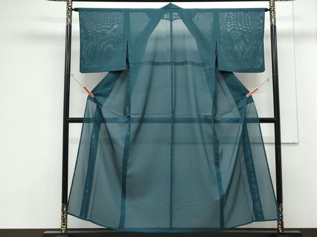 平和屋着物*夏物 色無地 絽 千歳緑色 洗える着物 CABK0450th