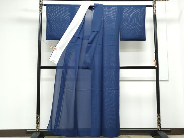 平和屋着物*洗える最高級着物 <英>はなぶさ謹製 夏物 色無地 絽 留紺色 洗える着物 CABK0458th