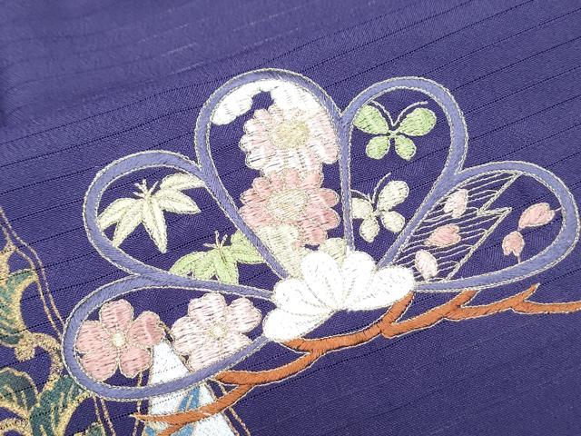 平和屋着物*夏物 訪問着 絽 刺繍 草花文 金彩 洗える着物 CABK0459th