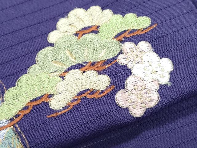 平和屋着物*夏物 訪問着 絽 刺繍 草花文 金彩 洗える着物 CABK0459th